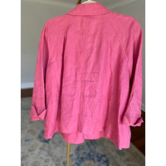 Handmade 100% Linen Berry Jacket Cottagecore Prairie Light Academia Spring Boho - Picture 3 of 16